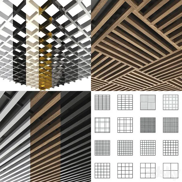 Collection of slatted ceilings Grilyato 3dsMax Model