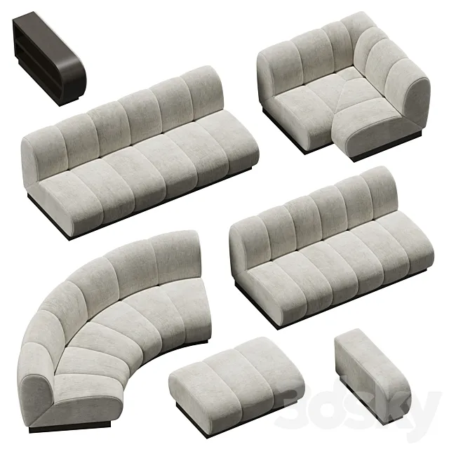 Collection of sofas Biscuit Sectional from Vladimir Kagan 3DS Max Model