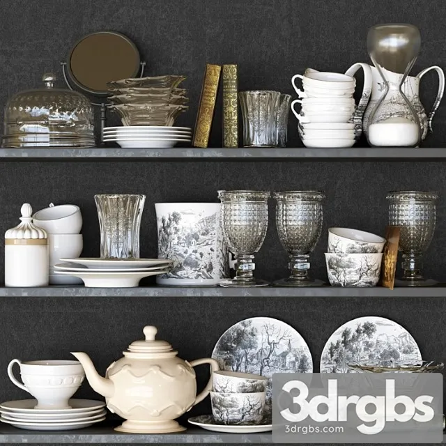 Collection of tableware and kitchen accessories 3dsmax Download