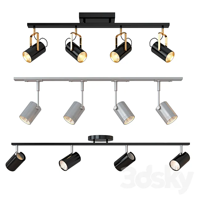 Collection of Track Lights 2 3DS Max Model