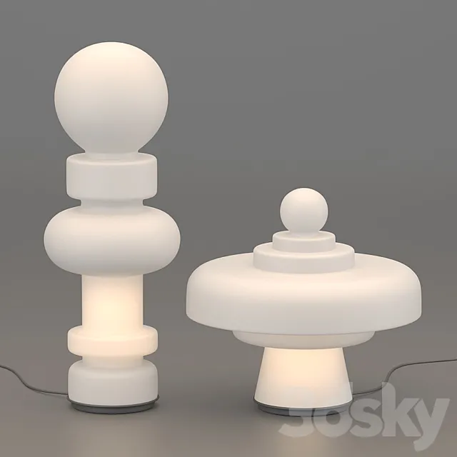 Collection of universal lamps Fontana Arte RE and REGINA 3ds Max