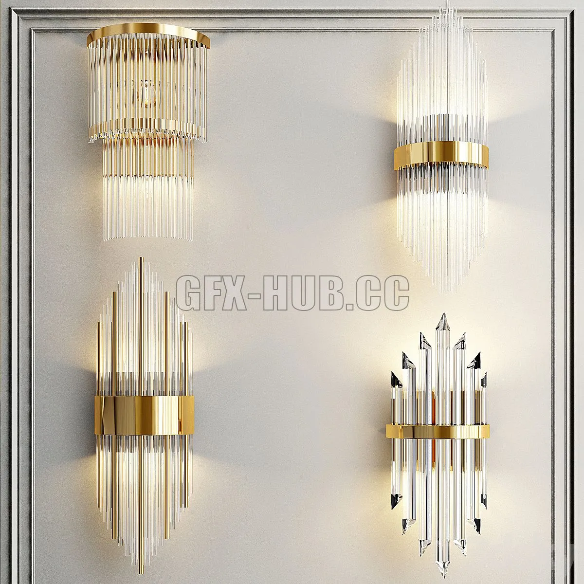 Collection of wall lamps 3dsMax Model
