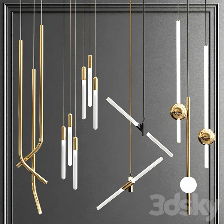 Collection ofminimalist pendants 3DS Max