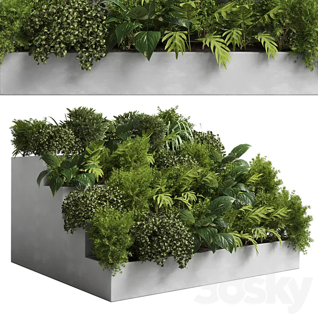 collection outdoor plant 22 – stairs concrete vase 3DS Max Model