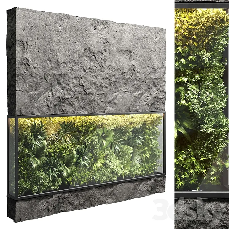 collection outdoor plant stand rock vertical garden wall glass bax vase 12 corona 3DS Max Model