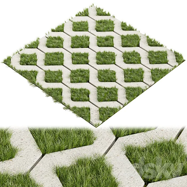 Collection plant vol 398 – grass – concrete – tileable 3ds Max