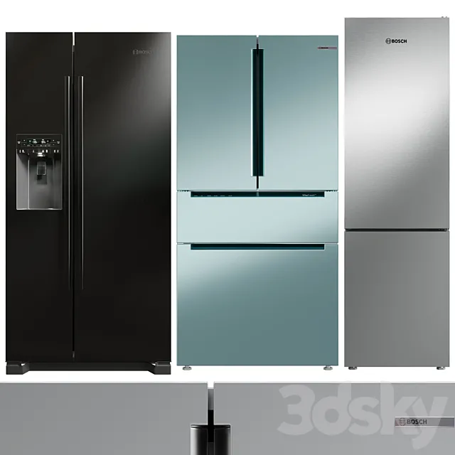 Collection Refrigerator Bosch set 01 3DSMax File