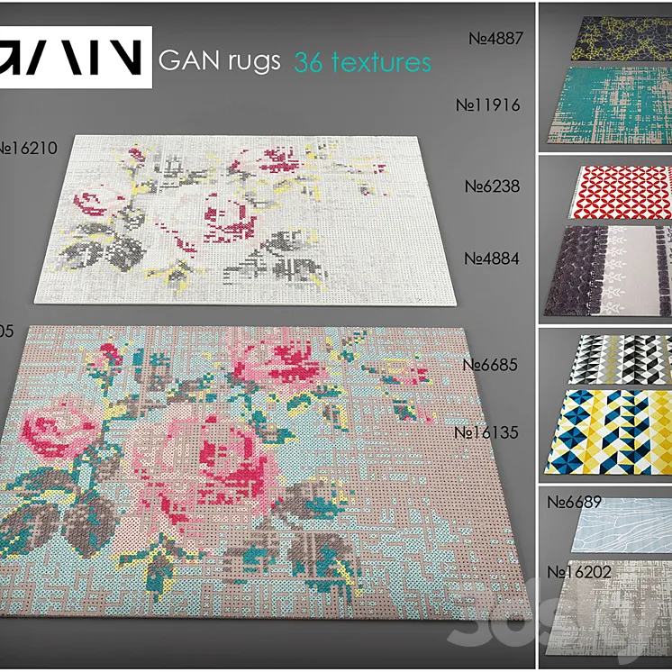 Collection rugs GAN 3DS Max