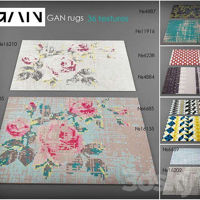 Collection rugs GAN 3DSMax File