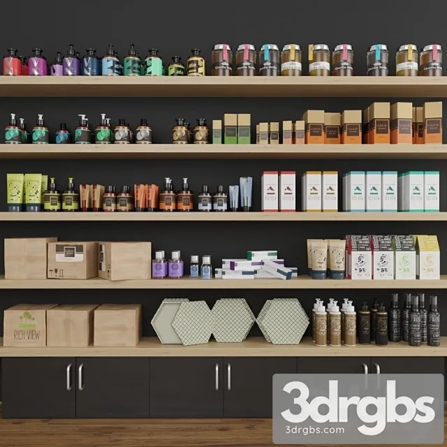 Collection set of cosmetics for beauty salons or shops. make up 3dsmax Download