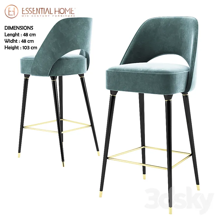 Collins Bar Chair 3DS Max