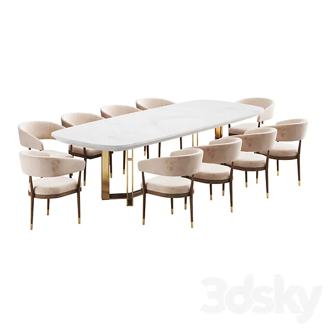 Collins Dining Table and Mattea Chair 3dsMax Model