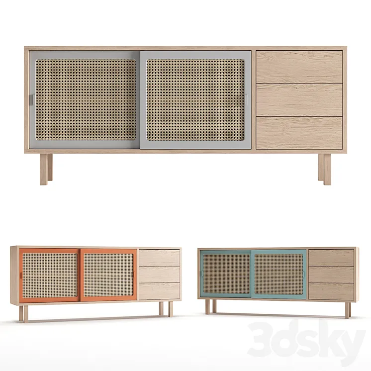 Colonel STRAW sideboard with drawers 3DS Max