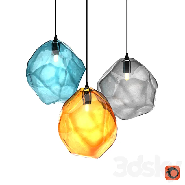 Color Ice Cube Pendant 3DS Max Model