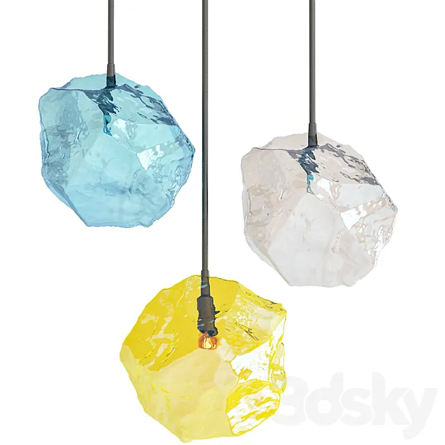 Color Ice Cube Pendant 3ds Max