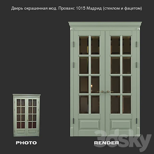 Colored door mod. Provence 1015 Madrid (glass and beveled) 3DSMax File