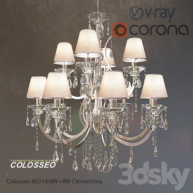 COLOSSEO chandelier 80314_8 +4 CLEMENTINA Chrome 3DSMax File