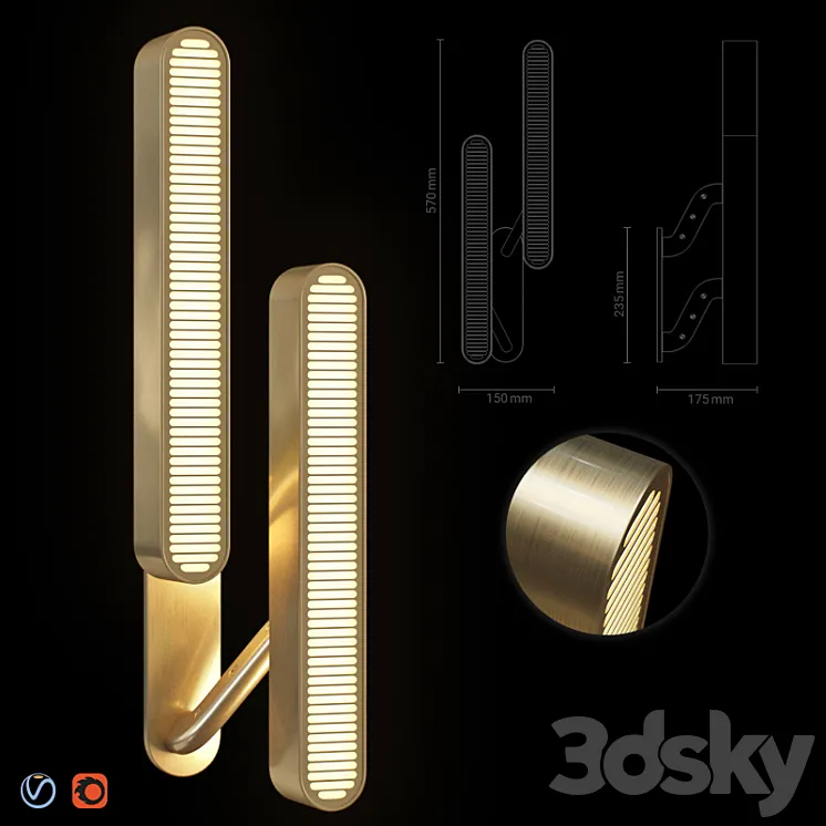 Colt Double Wall Light 3DS Max