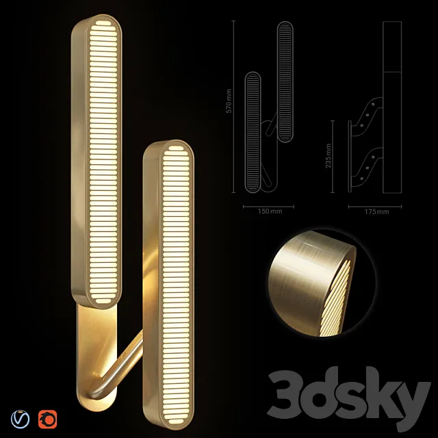 Colt Double Wall Light 3DSMax File
