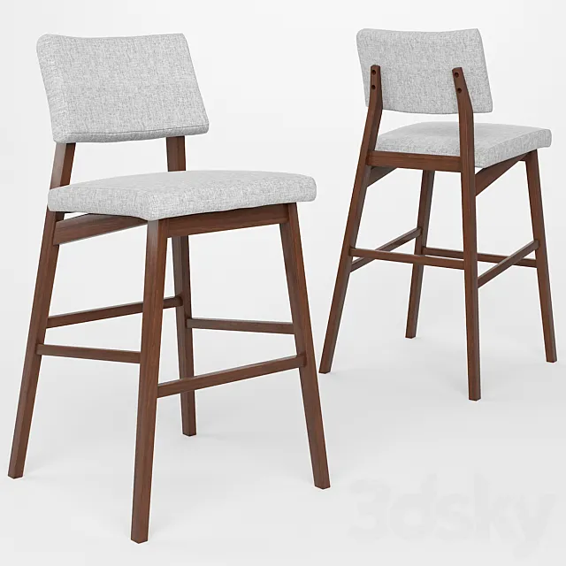 Colton_Mid_Century_Bar_Stool_01 3ds Max