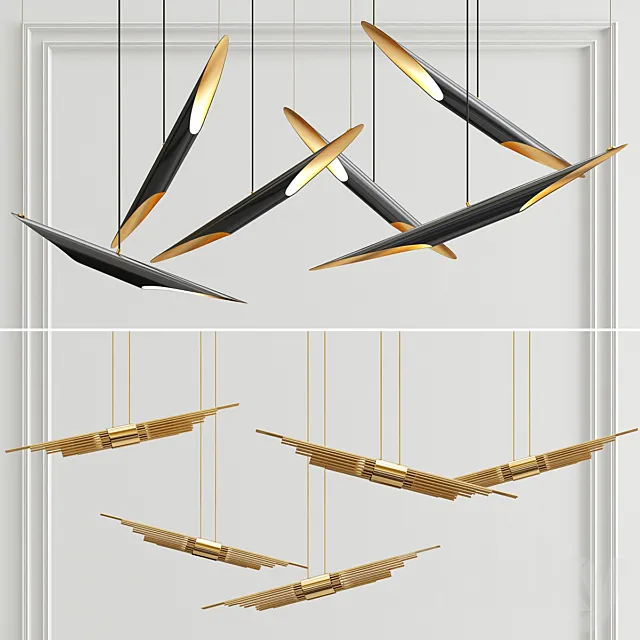 Coltrane & Angled Pendants 3ds Max