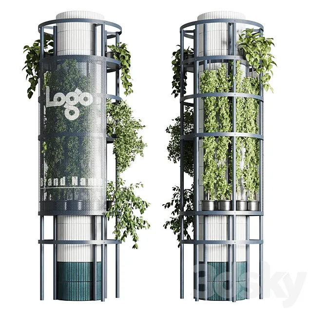 Column plant – pillar plant – column garden ivy 08 3ds Max