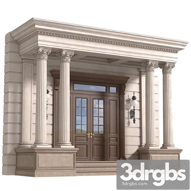 Column Porch Entrance To The House Classic Porch 3dsmax Download