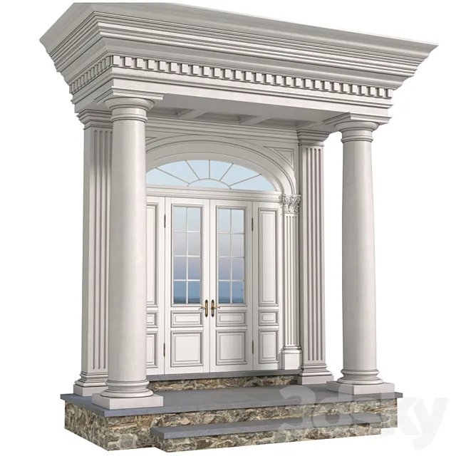 Column Porch MODERN ENTRANCE to the house Classic Front Porch Portico FRONT DOOR 3dsMax Model