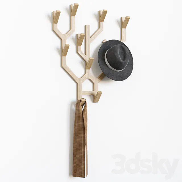 COMINGB Wall Oak Tree Coat Hanger 3DS Max Model