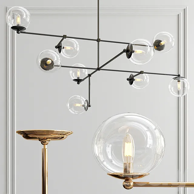Communique 9-Light Oiled Bronze Chandelier 3ds Max