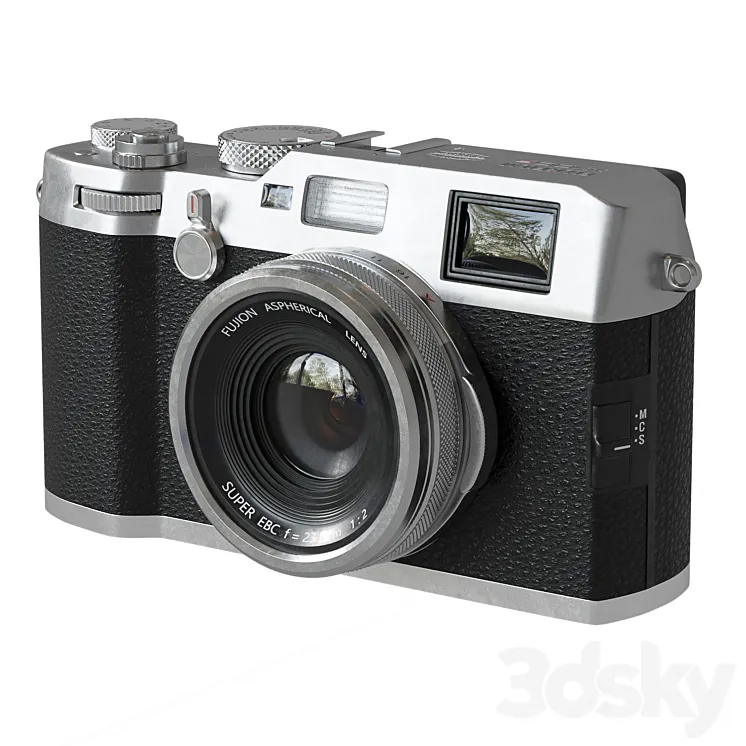Compact Premium Fujifilm X100F Silver Camera 3DS Max
