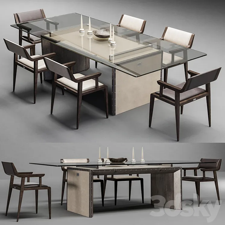 Compass Dining Table 3DS Max
