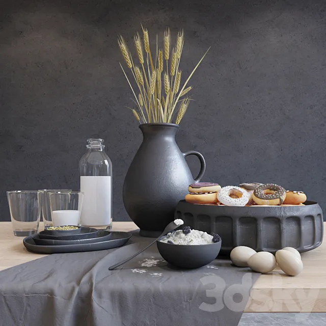 Composition for dining table 3DSMax File