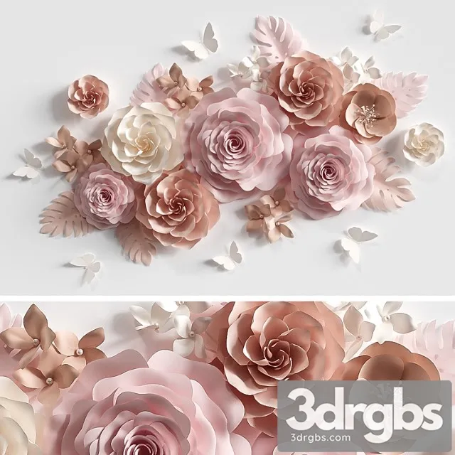 Composition of paper flowers