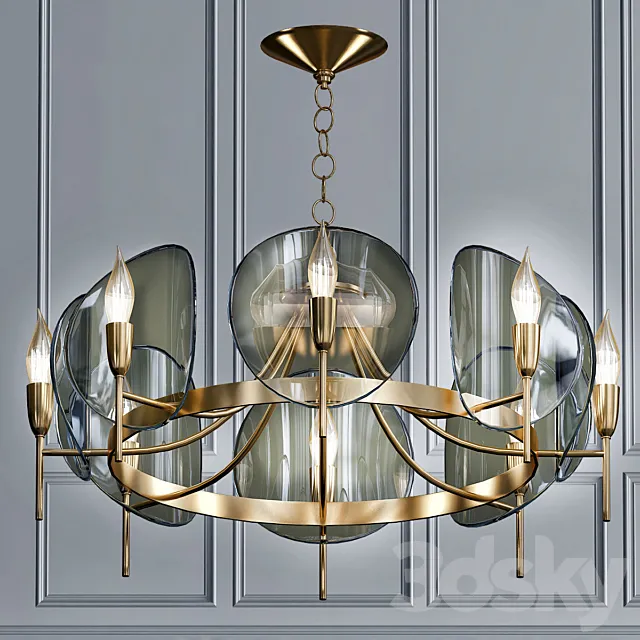Concave_Smoked_Lucite_Disc_Chandelier 3DSMax File