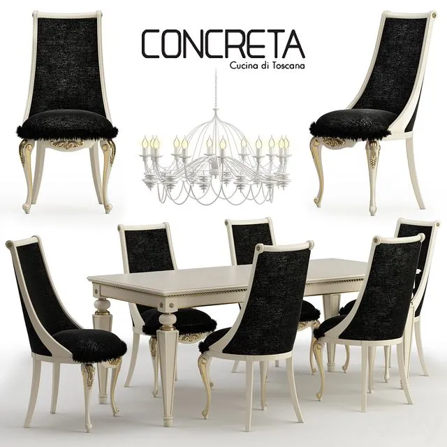 Concreta cucina Arrogance Impero dinner set 3dsMax Model