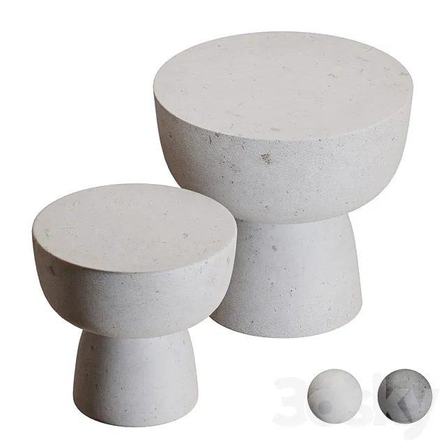 Concrete coffee tables 3ds Max