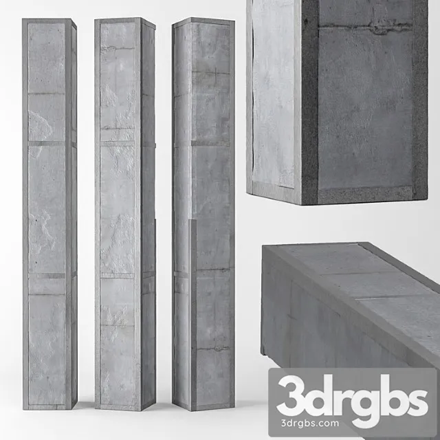 Concrete column with metal bandage 3dsmax Download