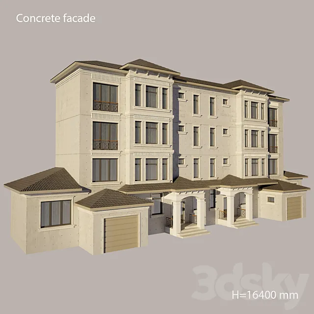 Concrete Facade 3ds Max