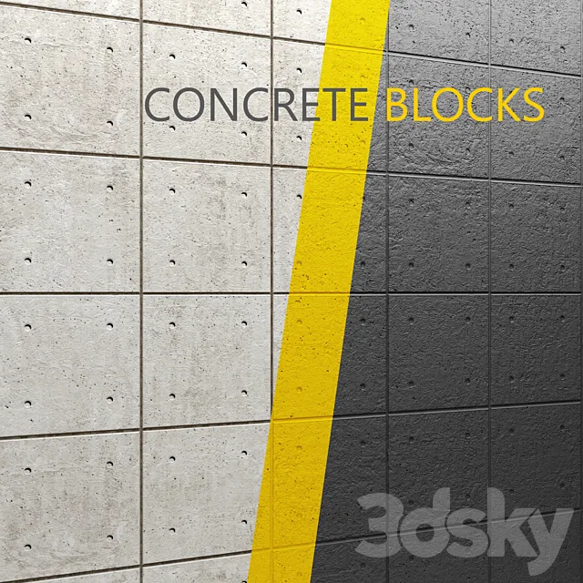 Concrete panel. wall decor. concrete. loft. decorative. interior. black. panel 3DSMax File