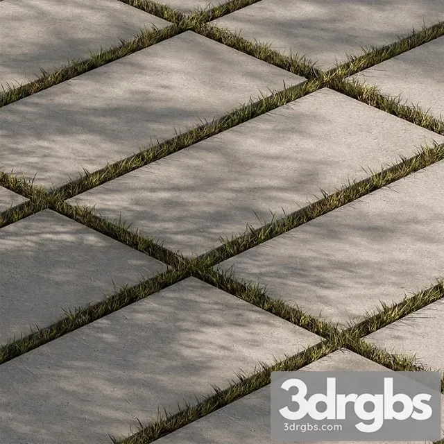 Concrete Slab With Grass Paving 03 3dsmax Download
