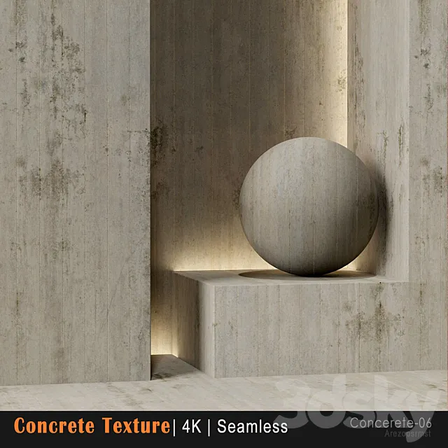 Concrete texture06-concrete tiles 3ds Max