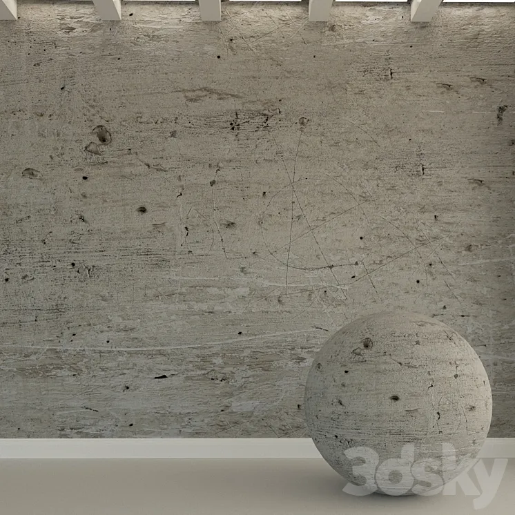 Concrete wall. Old concrete. 173 3DS Max Model