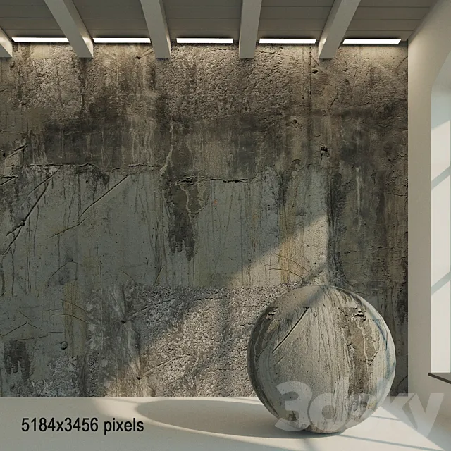 Concrete wall. Old concrete. 22 3ds Max