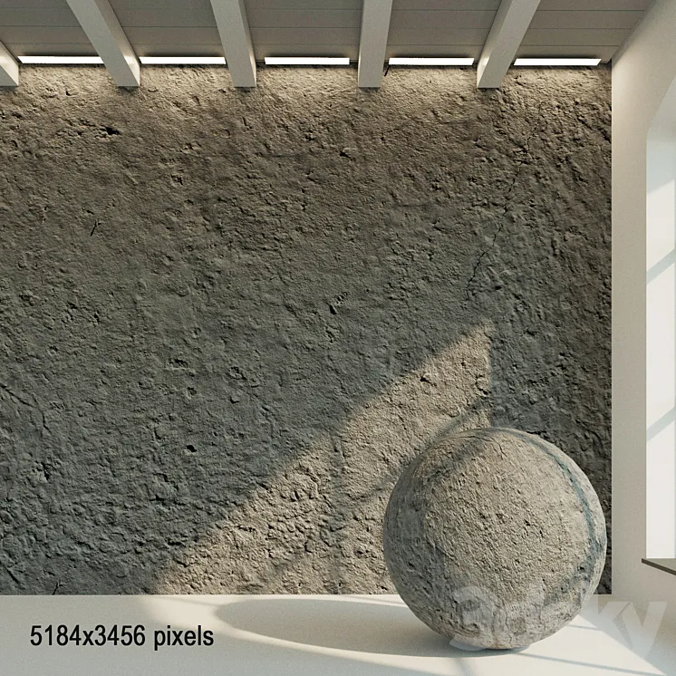 Concrete wall. Old concrete. 48 3DS Max