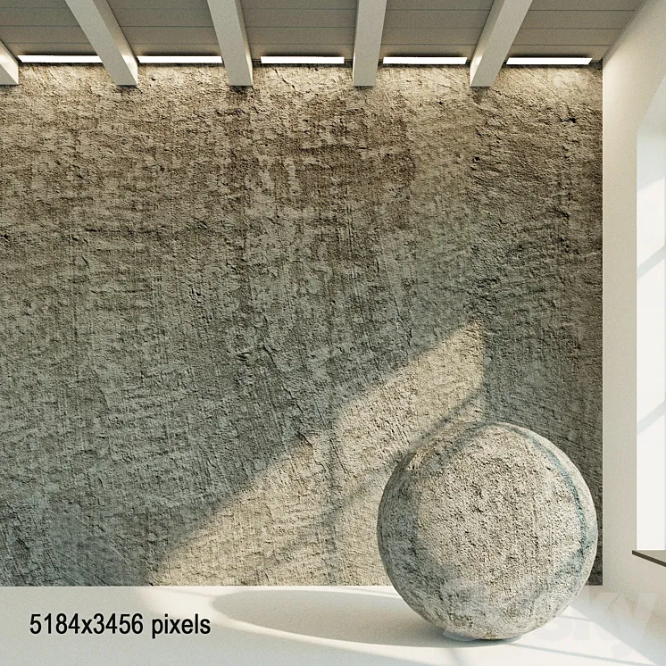 Concrete wall. Old concrete. 51 3DS Max