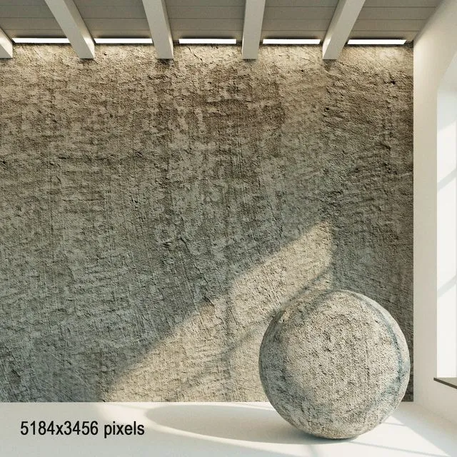 Concrete wall. Old concrete. 51 3dsMax Model