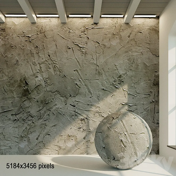 Concrete wall. Old concrete. 56 3DS Max