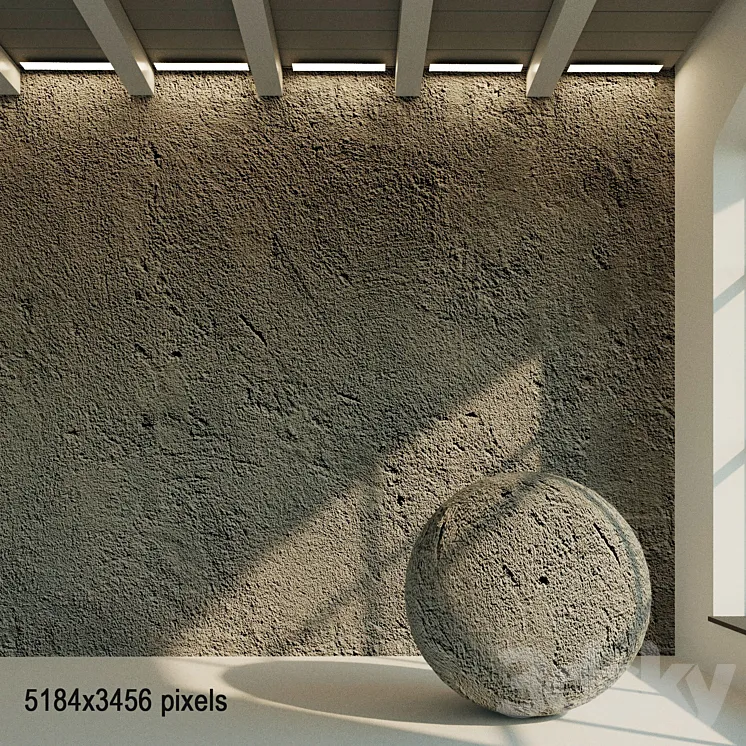 Concrete wall. Old concrete. 57 3DS Max