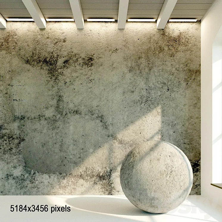 Concrete wall. Old concrete. 58 3DS Max